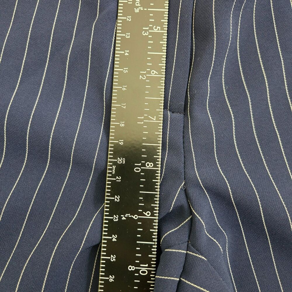 Chico's Women 00 US 2 Navy Blue Mid Rise Pinstriped Ankle Stretch Office Pants - Picture 11 of 12